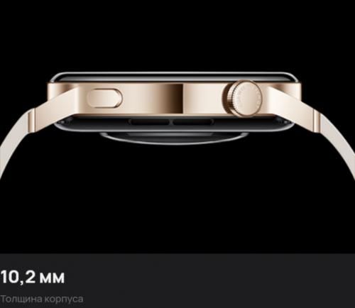 Умные часы Huawei GT 3 MIL-B19 Gold SS-White Leather 55027149. Фото 4 в описании