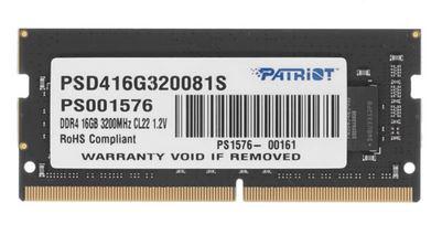 Модуль памяти Patriot Memory DDR4 SO-DIMM 3200MHz PC4-25600 CL22 - 16Gb PSD416G320081S. Фото 1 в описании