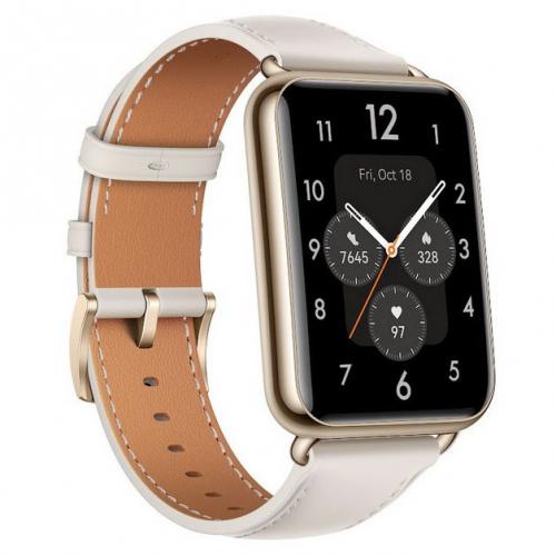 Умные часы Huawei Watch Fit 2 Yoda-B19V Moonlight White Leather Strap 55029265. Фото 1 в описании