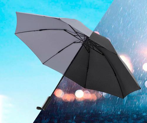 Зонт Xiaomi Ninetygo Folding Reverse Umbrella with LED Light Grey. Фото 4 в описании