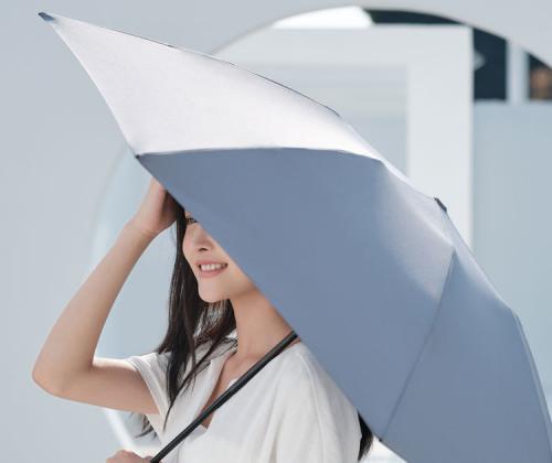 Зонт Xiaomi Ninetygo Folding Reverse Umbrella with LED Light Grey. Фото 5 в описании