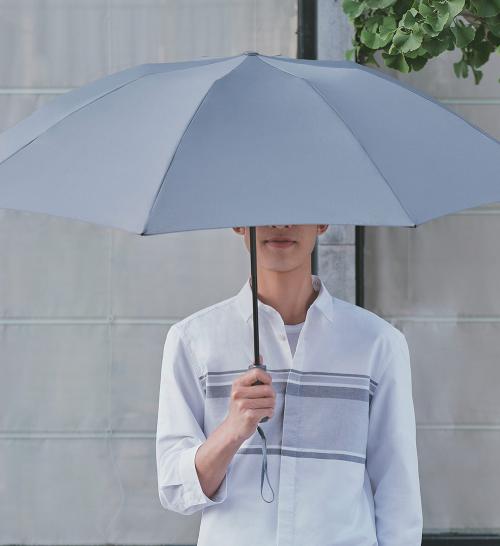 Зонт Xiaomi Ninetygo Folding Reverse Umbrella with LED Light Grey. Фото 9 в описании