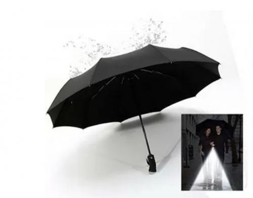 Зонт 90 Points Automatic Umbrella With LED Flashlight Black. Фото 10 в описании