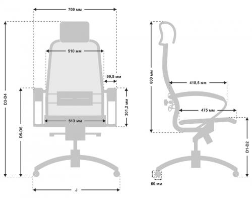 Компьютерное кресло Метта Samurai S-2.041 MPES Black. Фото 3 в описании