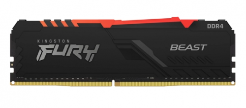 Модуль памяти Kingston Fury Beast Black RGB DDR4 DIMM 3200Mhz PC25600 CL16 - 16Gb KF432C16BB1A/16. Фото 1 в описании