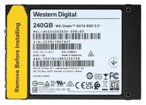Твердотельный накопитель Western Digital Green SSD 240Gb SATA WDS240G3G0A. Фото 1 в описании