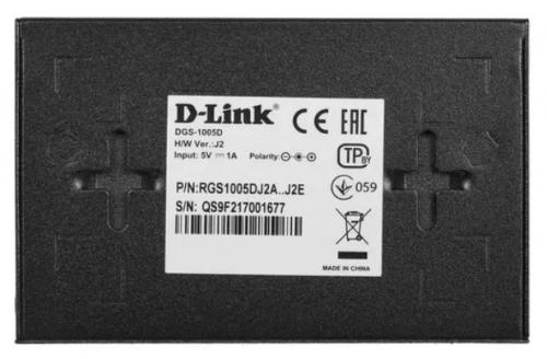 Коммутатор D-Link DGS-1005D/J2. Фото 4 в описании