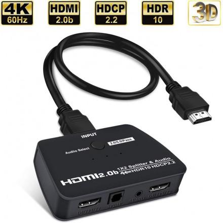 Сплиттер KS-is HDMI 1x2 KS-745. Фото 1 в описании