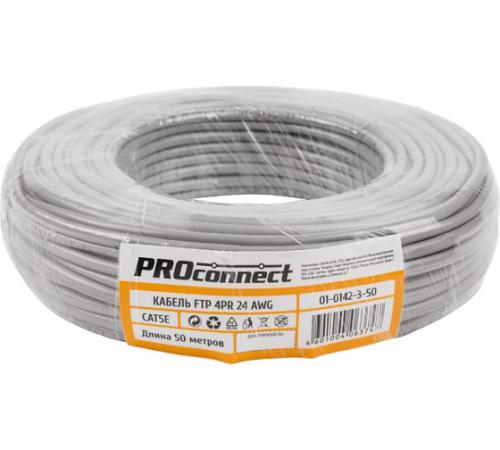 Сетевой кабель ProConnect F / UTP CAT 5e / PVC / 4PR / 24AWG / INDOOR SOLID 50m 01-0142-3-50. Фото 1 в описании