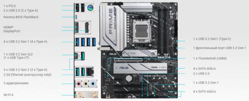Материнская плата Asus Prime X670-P WiFi. Фото 4 в описании