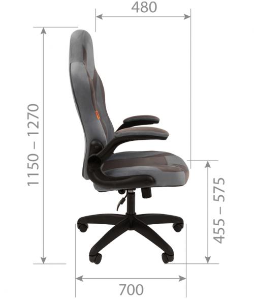 Компьютерное кресло Chairman Game 55 Т71/Т55 Light Blue-Grey 00-07115876. Фото 2 в описании